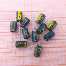 Конденсатор 35V 220uf (8x13) JCCON LOWESR