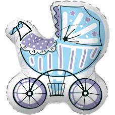 M Agr Шар (29''/74 см) Фигура, Коляска для мальчика, Голубой, 1 шт. M Agr Шар (29''/74 см) Фигура, Коляска для мальчика, Голубой, 1 шт.